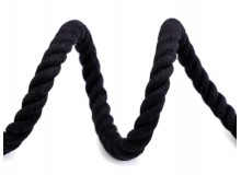 Kordelschnur aus Baumwolle Ø10 mm fest schwarz